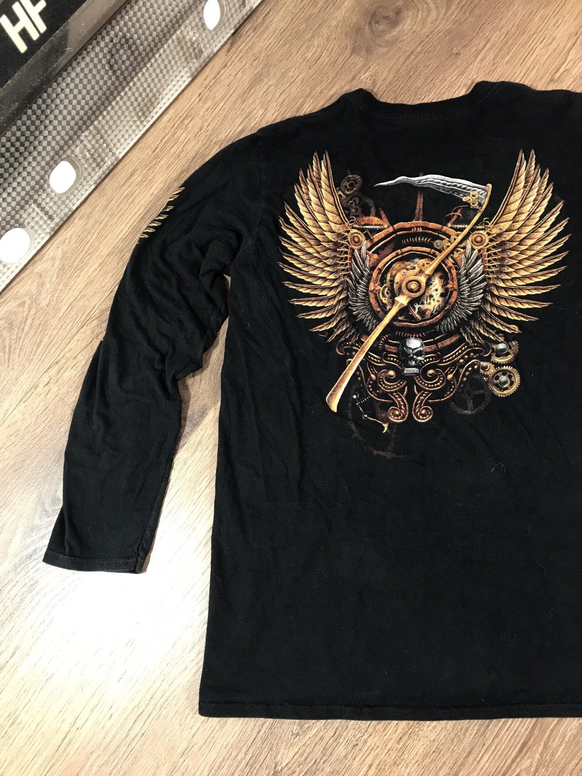Japanese Brand × Vintage Y2K Spiral Opium Skull Punk Gothic Long Sleeve Tee Size US M / EU 48-50 / 2 - 10 Thumbnail