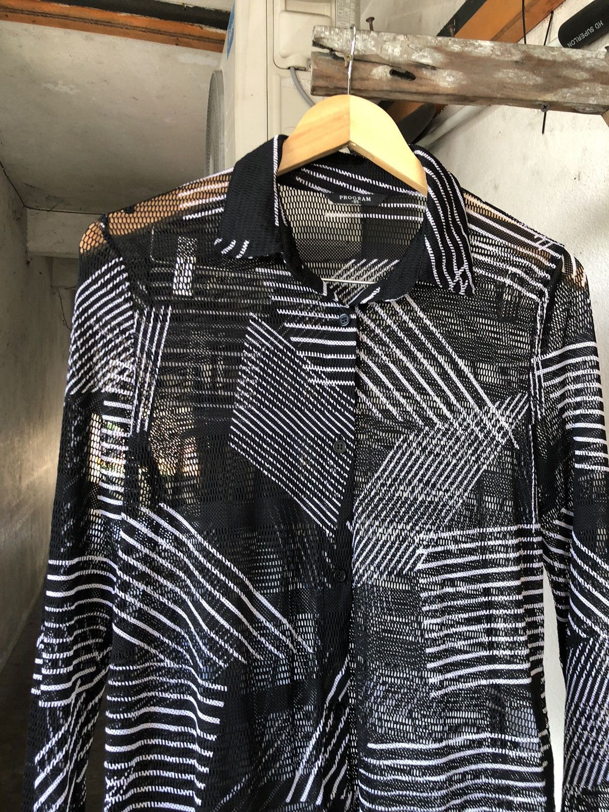 Japanese Brand Issey Miyake Design Program Transparent Button Up Shirt Size XS / US 0-2 / IT 36-38 - 3 Thumbnail