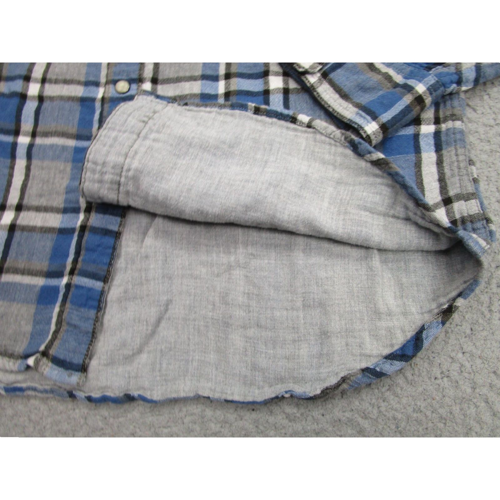 Lucky Brand Lucky Brand Shirt Mens Medium Blue Gray Plaid Classic Fit Snap Front Western Size US M / EU 48-50 / 2 - 7 Thumbnail