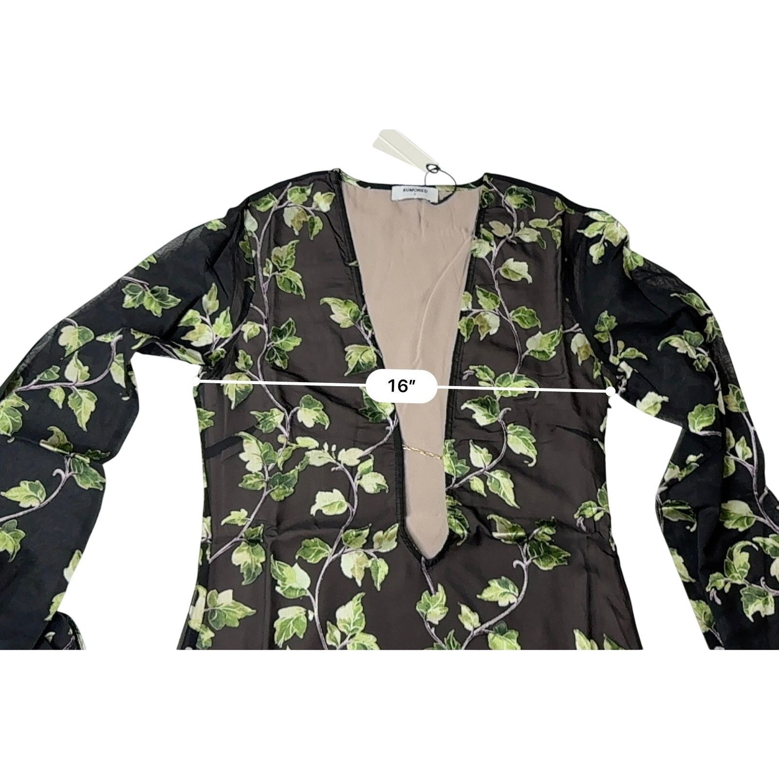 Other Rumored + Revolve Sterling Mini Dress SMALL Ivy Floral Black Size S / US 4 / IT 40 - 6 Thumbnail