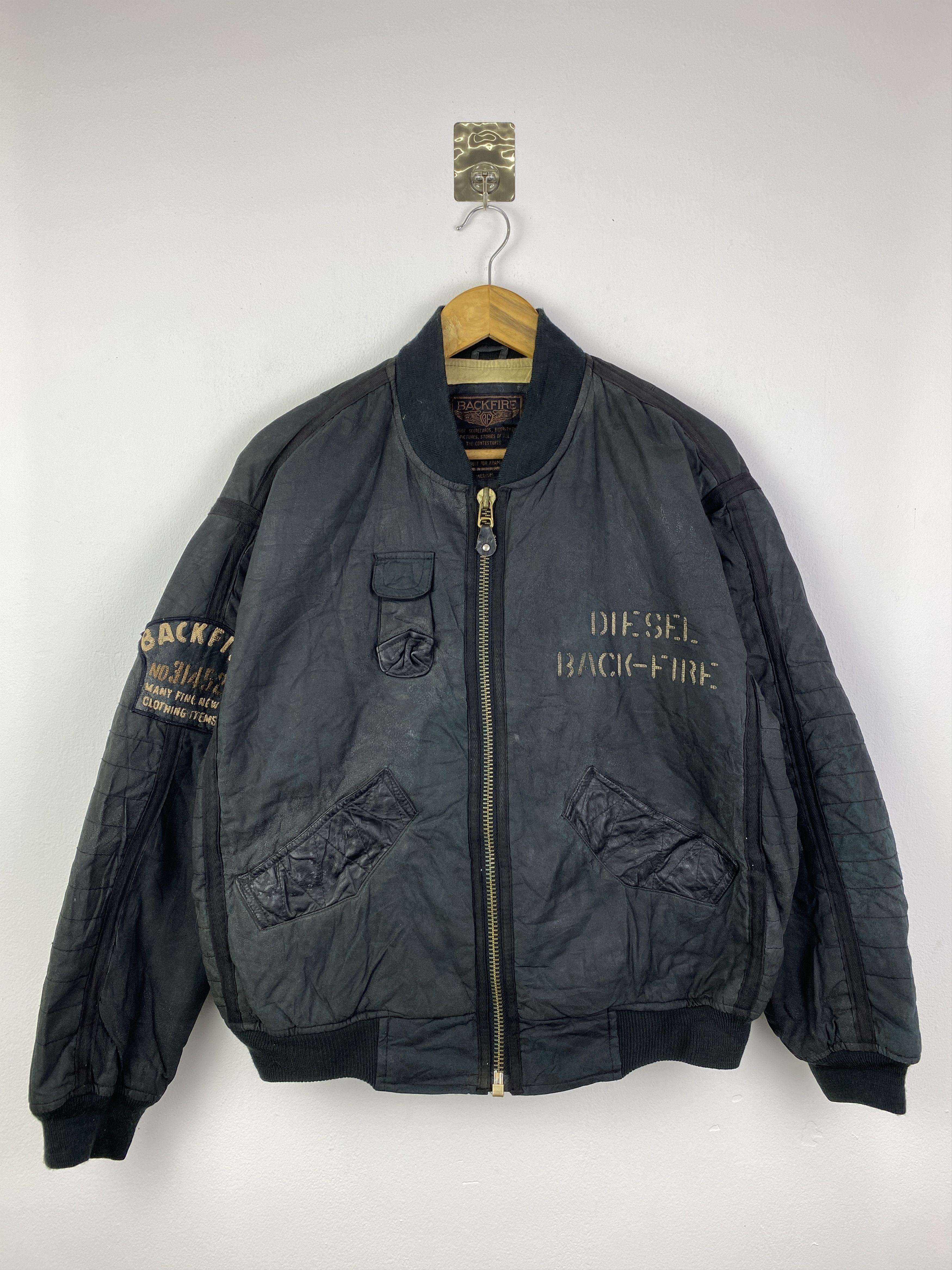 Other Vintage 80s Backfire Flying Zipper Bomber Jacket J0082 Size US M / EU 48-50 / 2 - 3 Thumbnail