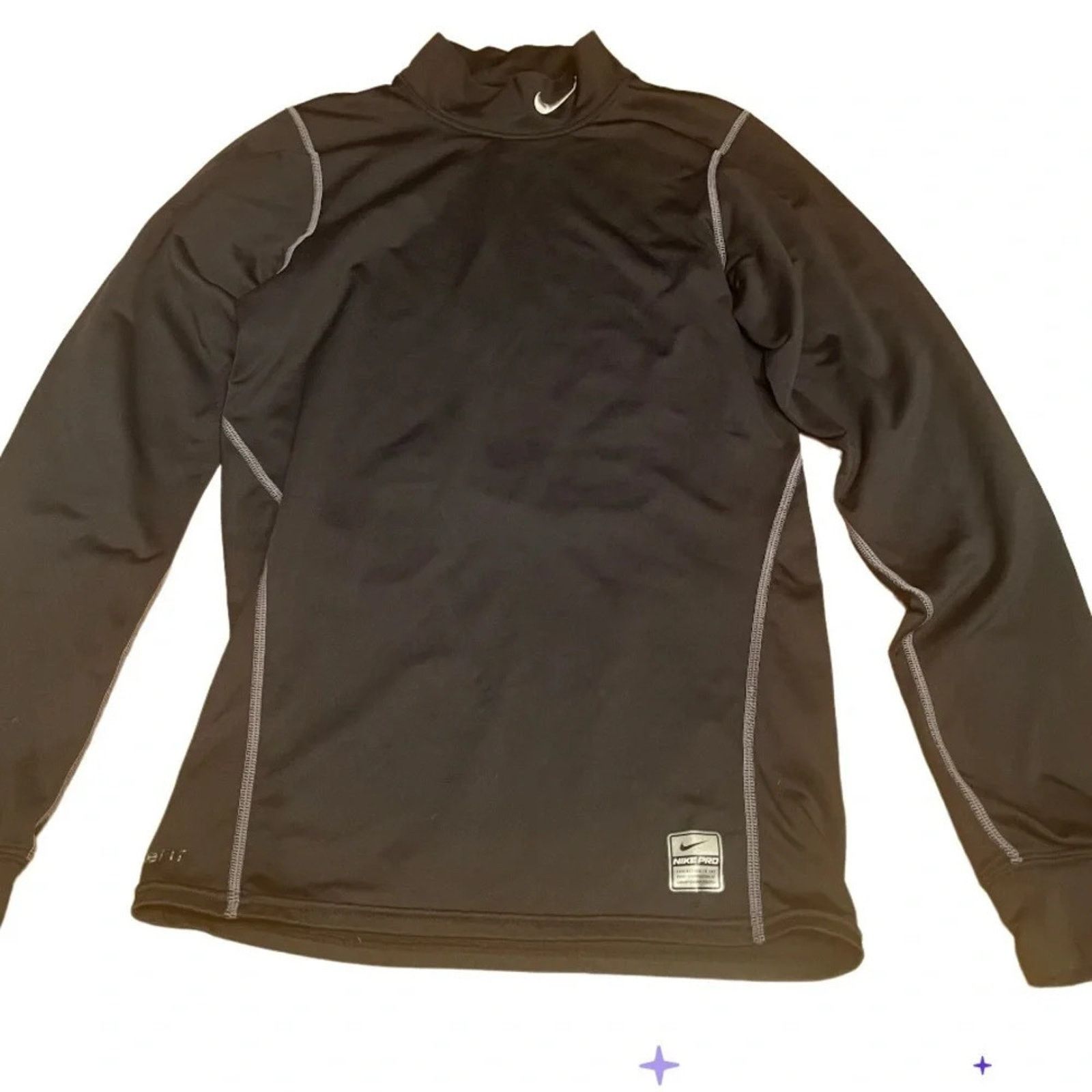 Nike Nike Pro Fit Dry Men's Black Long Sleeve Athletic Shirt, S Size US S / EU 44-46 / 1 - 1 Thumbnail