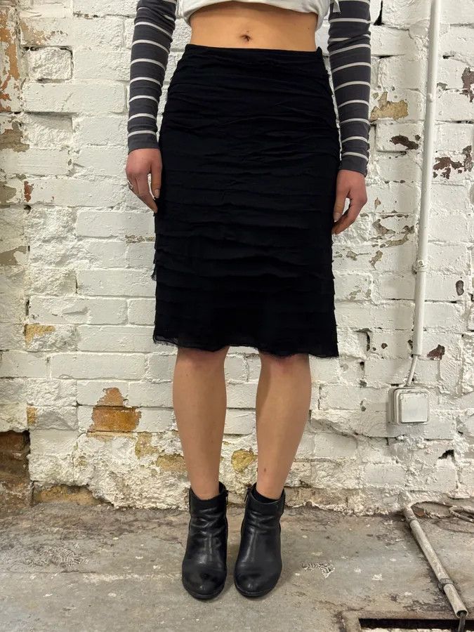 Vintage 1990s Plein Sud Black Silk Skirt Size 24" / US 00 / IT 34 - 1 Thumbnail