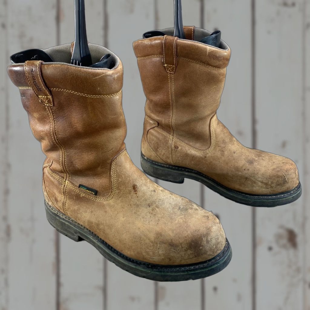 Vintage Hytest Mens 14 3E Brown Leather Waterproof Safety Steel Toe Work Boots Footrests Size US 13 / EU 46 - 1 Thumbnail