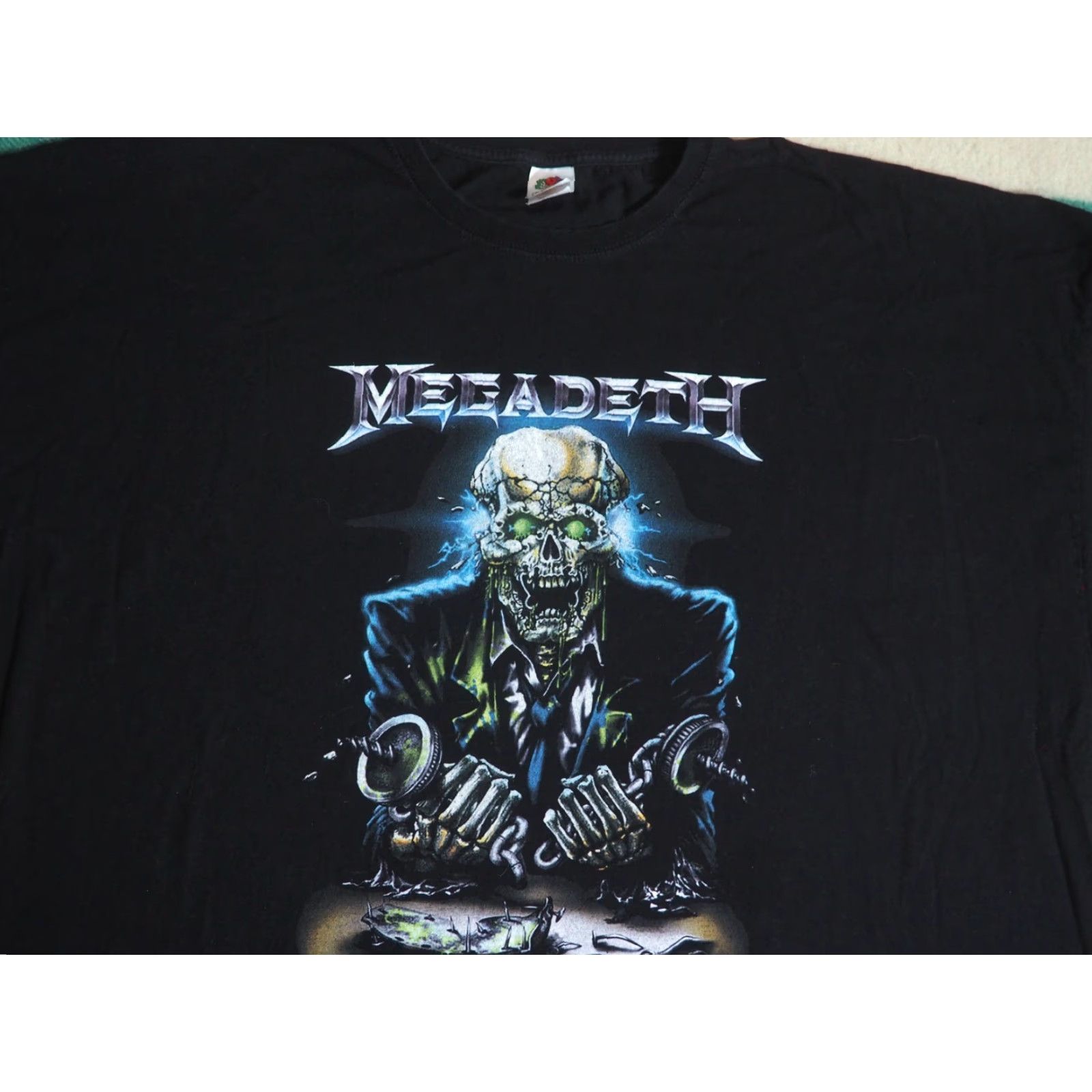 Fruit Of The Loom Megadeth Skeleton Skull Metal Tour Black Band Tee T-Shirt Mens 5XL Size US XXL / EU 58 / 5 - 3 Thumbnail