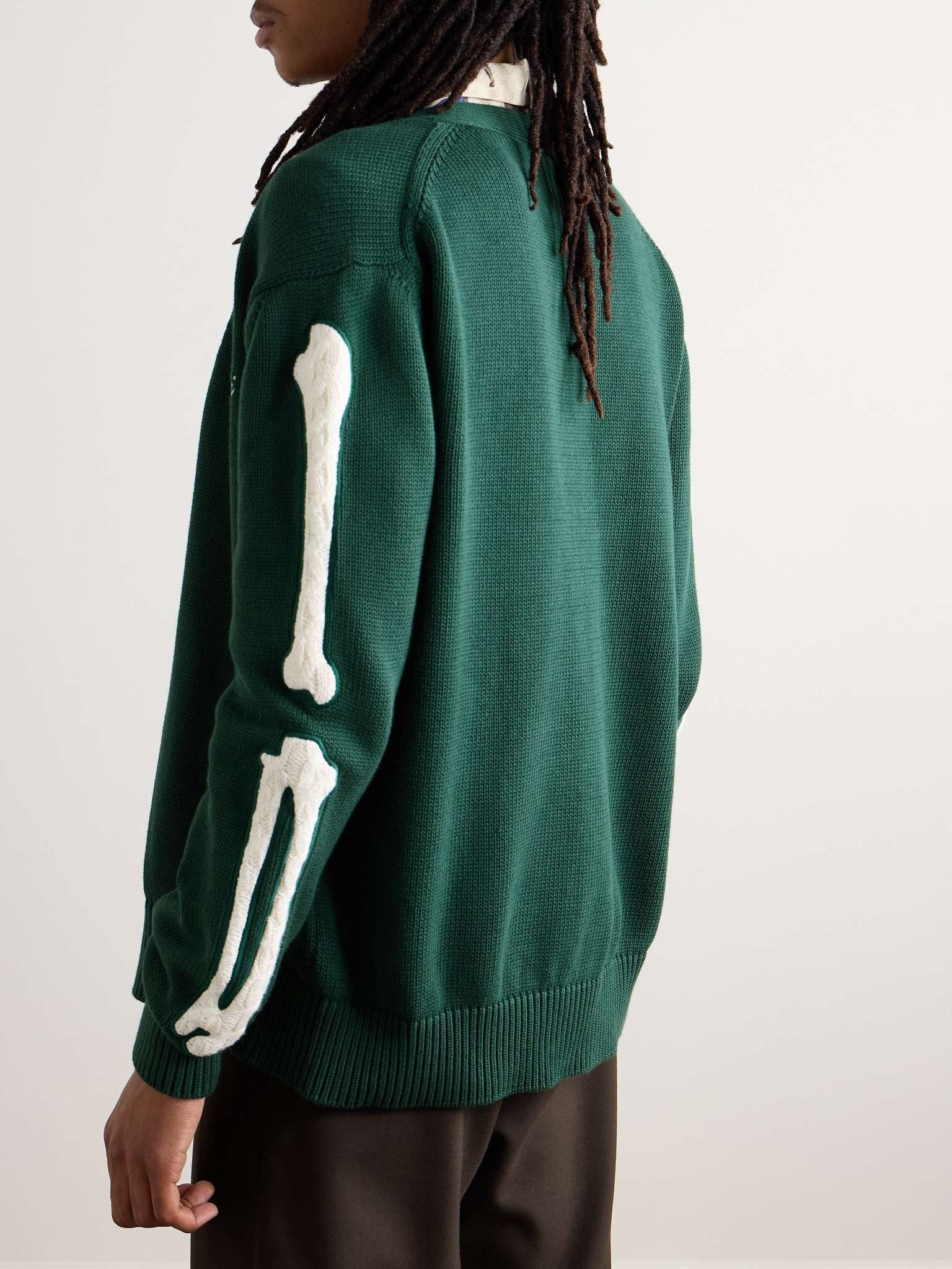 Amiri o1s1wg110326 Bones Logo Cardigan in Green Size US S / EU 44-46 / 1 - 3 Thumbnail