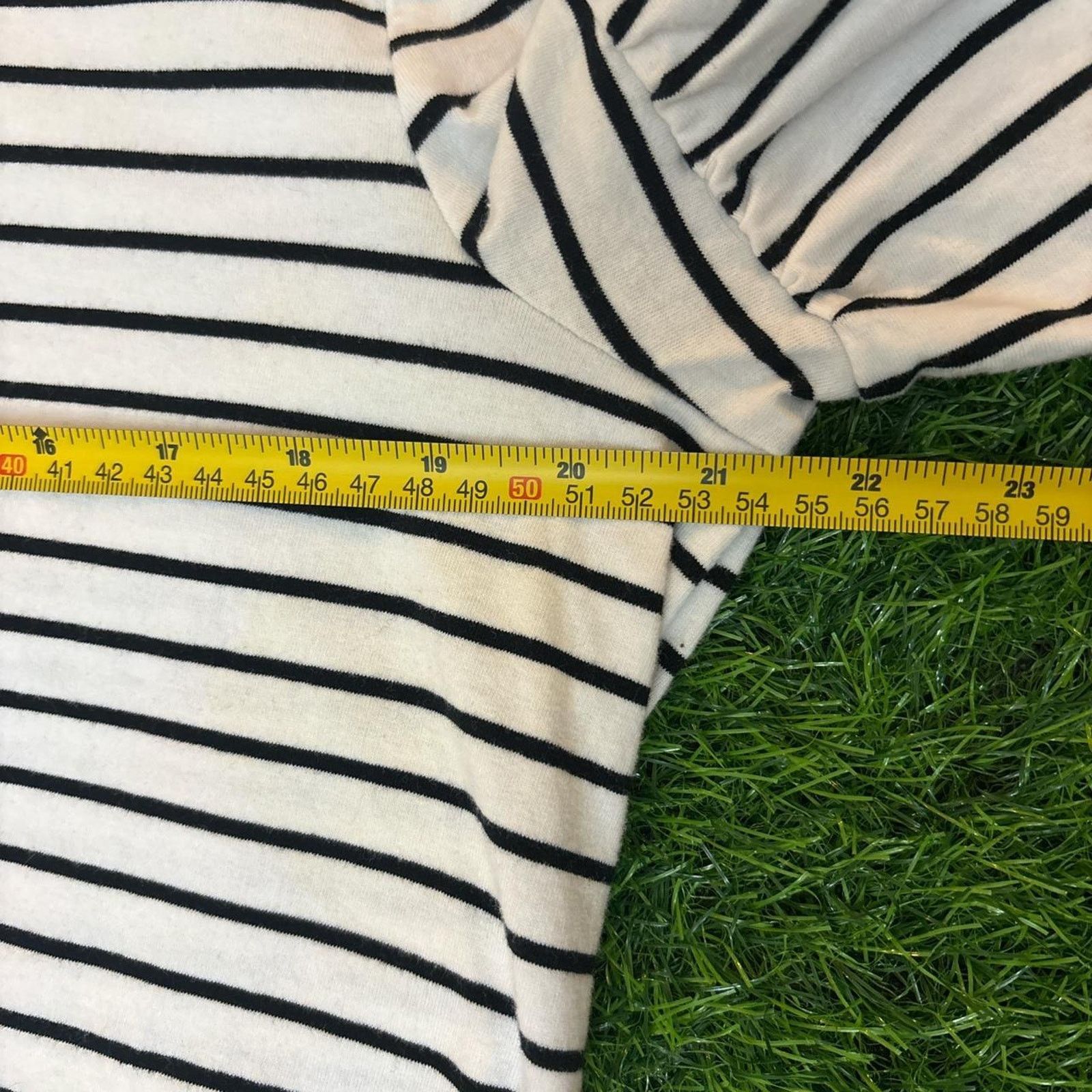 Other Women's Black/white Striped Tie Front Blouse Size XL / US 12-14 / IT 48-50 - 3 Thumbnail