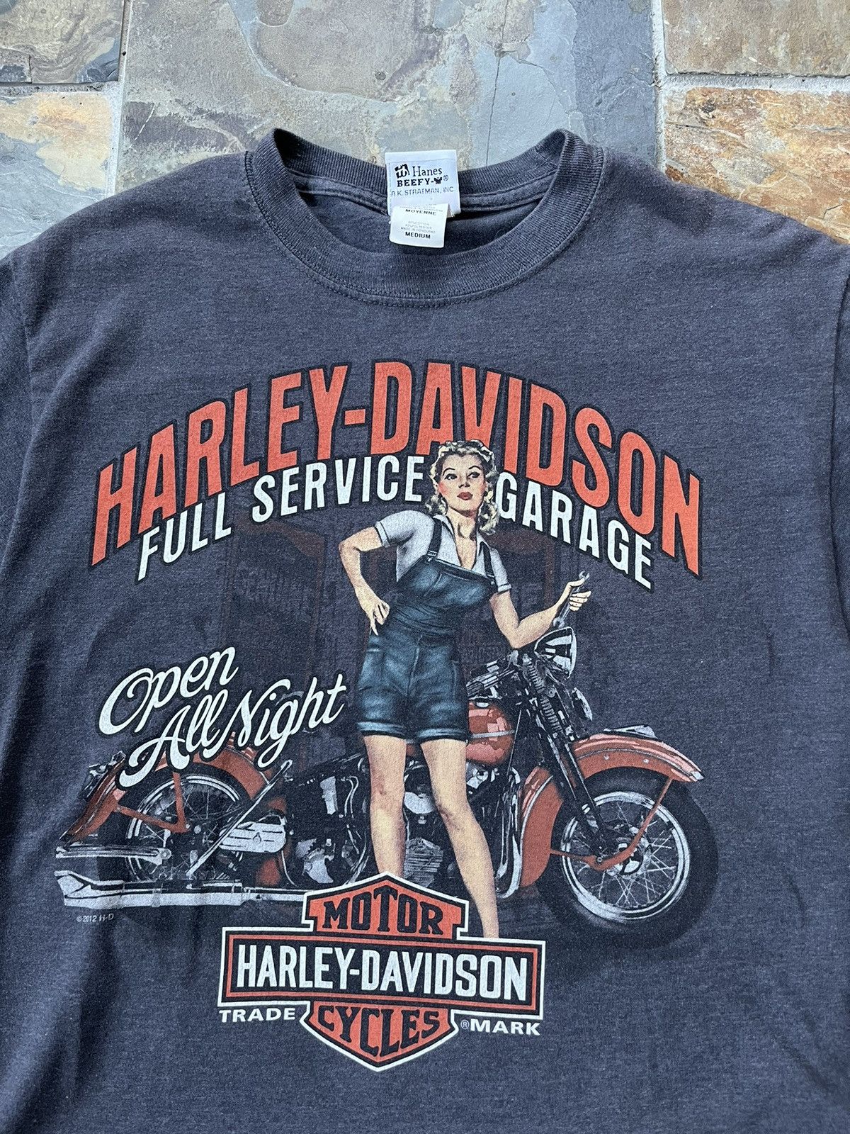 Vintage Vintage Harley Davidson Pin-up Girl Tee | Grailed