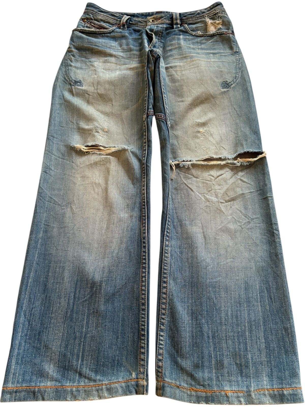 Diesel Vintage Italy Diesel Rusty Mud Wash Distress Rip Baggy Jean Size US 30 / EU 46 - 1 Thumbnail
