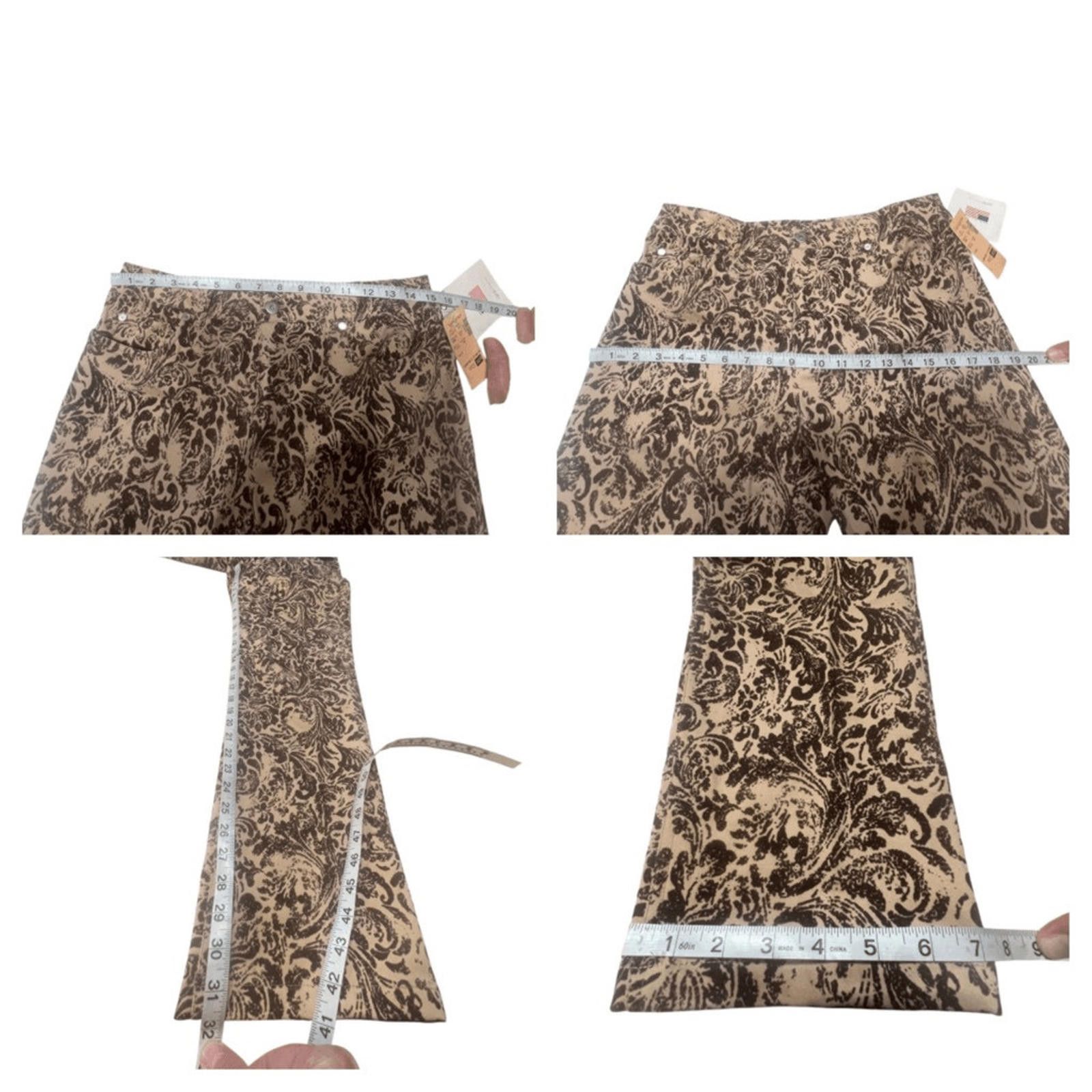 Designer Options Garfield & Marks Printed Beige/Brown Pants Sz 6 NWT Size 28" / US 6 / IT 42 - 7 Thumbnail