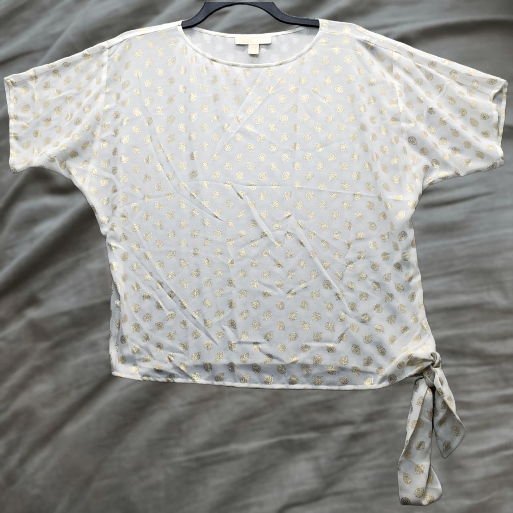 Michael Kors Michael Kors Blouse Womens XS Multi Metallic Foil Print Short Sleeve Size XS / US 0-2 / IT 36-38 - 1 Thumbnail