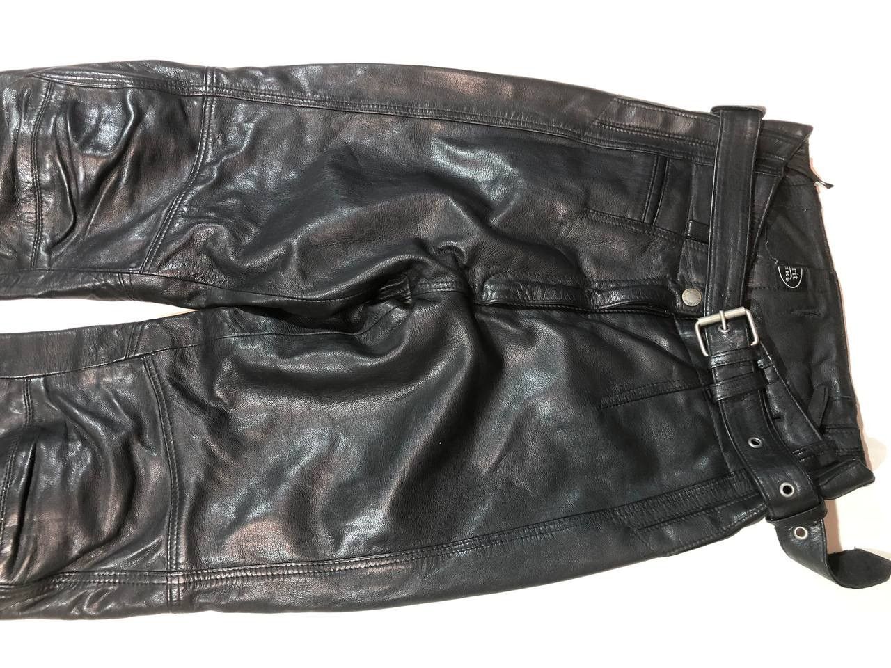 Other Vintage Rare Moto Biker Leather Pants Size US 29 - 4 Thumbnail