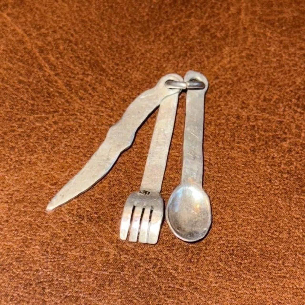 Designer Vintage Sterling Silver Silverware Pendant/Charm Size ONE SIZE - 3 Thumbnail