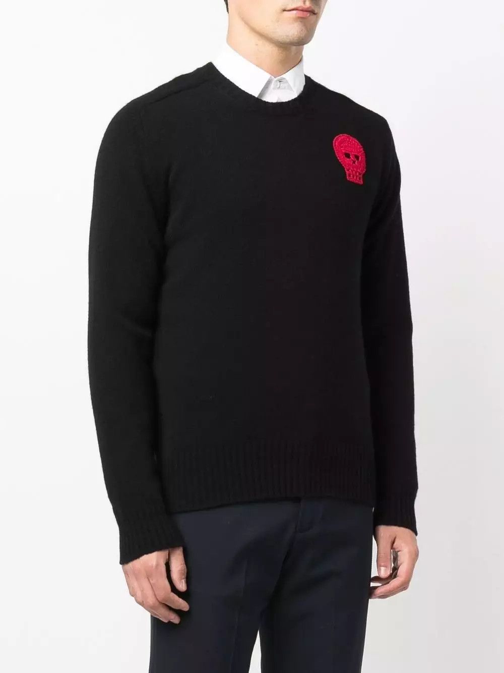 Alexander McQueen o1y1024 Crewneck Sweater in Black Size US M / EU 48-50 / 2 - 3 Thumbnail