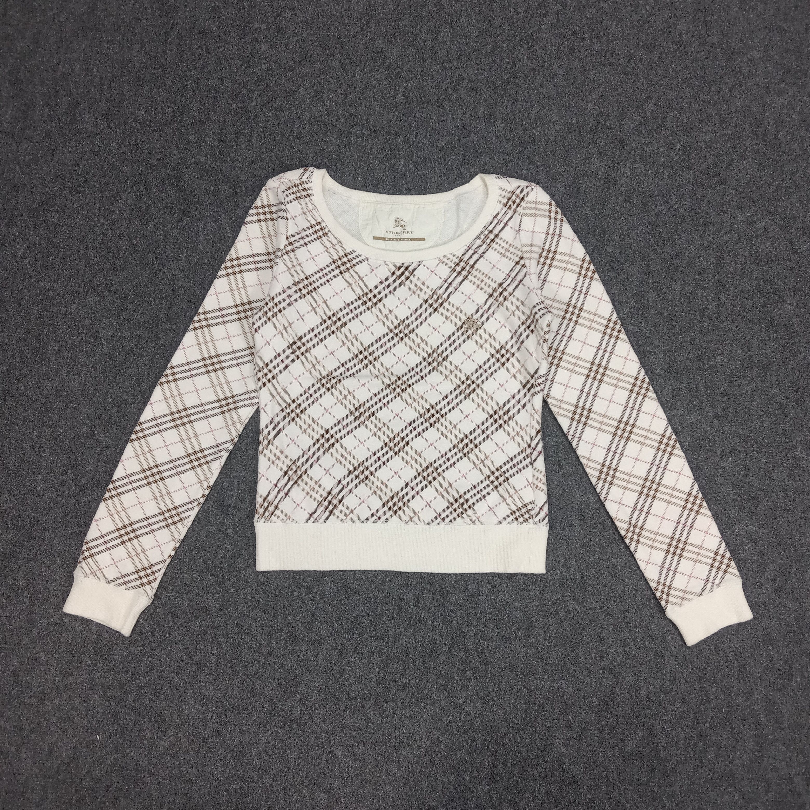Burberry × Vintage Burberry London Blue Label Nova Check Sweatshirts Size XS / US 0-2 / IT 36-38 - 1 Thumbnail