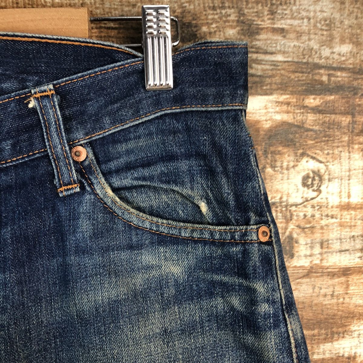 Levi's DLL Levis 505 Big E Blue Distressed Denim Pants #C133 Size US 30 / EU 46 - 8 Thumbnail