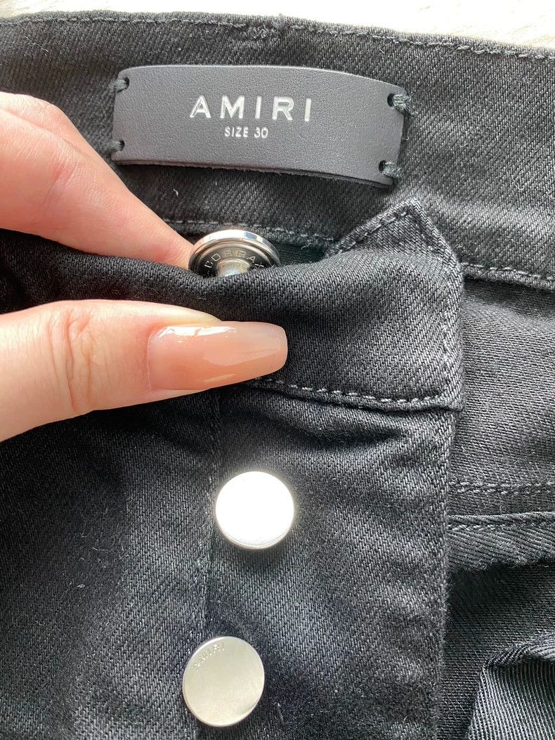 Amiri Amiri Black Watercolor Patchwork MX1 Jean Size US 30 / EU 46 - 6 Thumbnail