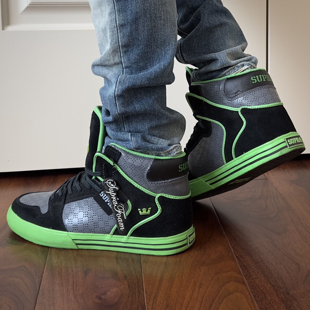Supra Supra 2009 Vaider Charcoal Green High-Top Sneakers Size US 10.5 / EU 43-44 - 3 Thumbnail