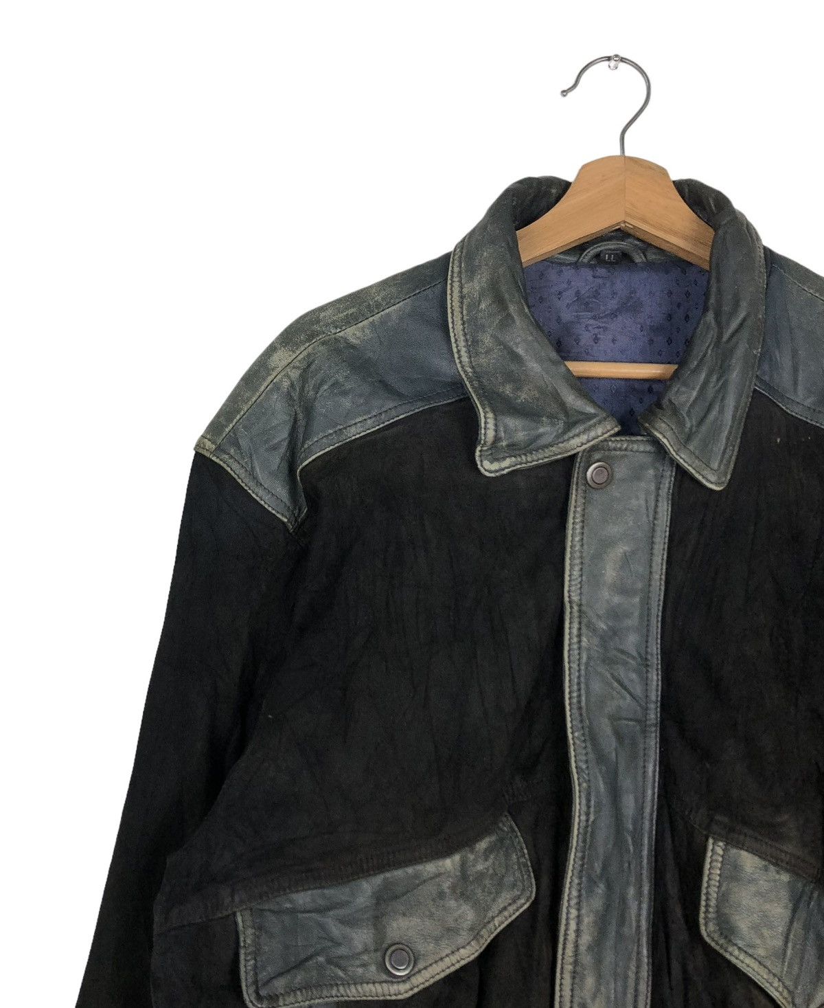Japanese Brand 🔥VINTAGE BIKER GENUINE LEATHER JACKET CARGO JAPAN MADE Size US L / EU 52-54 / 3 - 5 Thumbnail