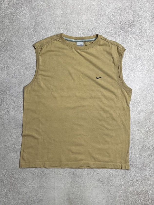 Nike Vintage Nike Swoosh Beige Tank Top L Size US L / EU 52-54 / 3 - 1 Thumbnail