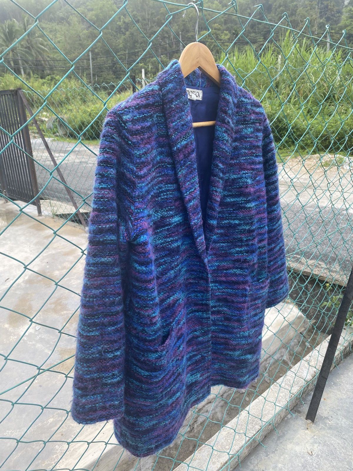 Japanese Brand × Vintage Vintage 80’s Moto tokyo aubergine mohair cardigan Size L / US 10 / IT 46 - 5 Thumbnail