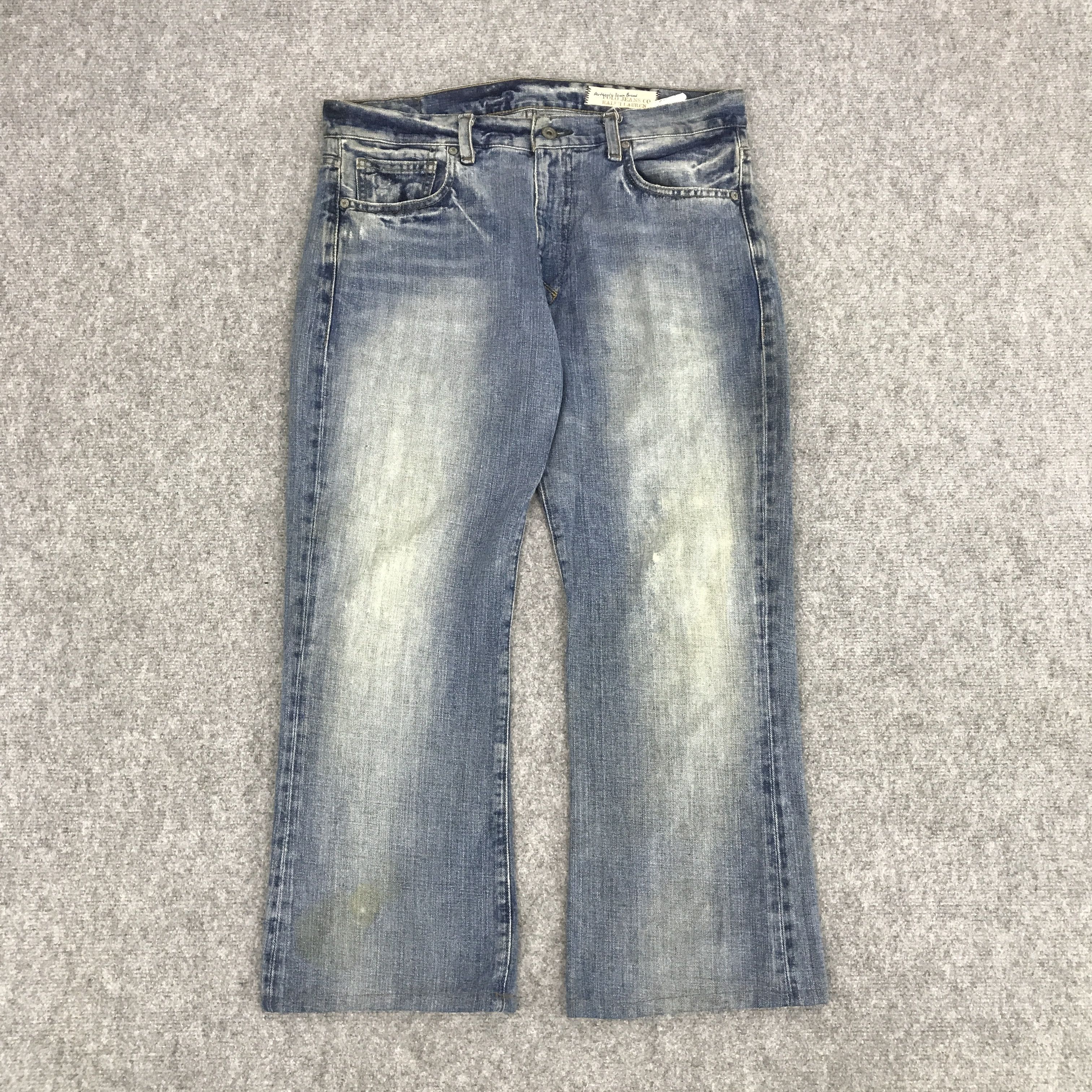 Polo Ralph Lauren BAGGY POLO RALPH LAUREN FADED DENIM JEANS PANTS Size US 33 - 1 Thumbnail