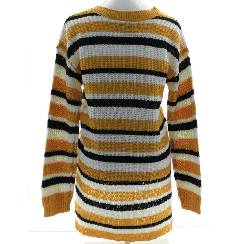 Other L.A. Gold Striped V Neck Knit Sweater Women's Large Size L / US 10 / IT 46 - 3 Thumbnail