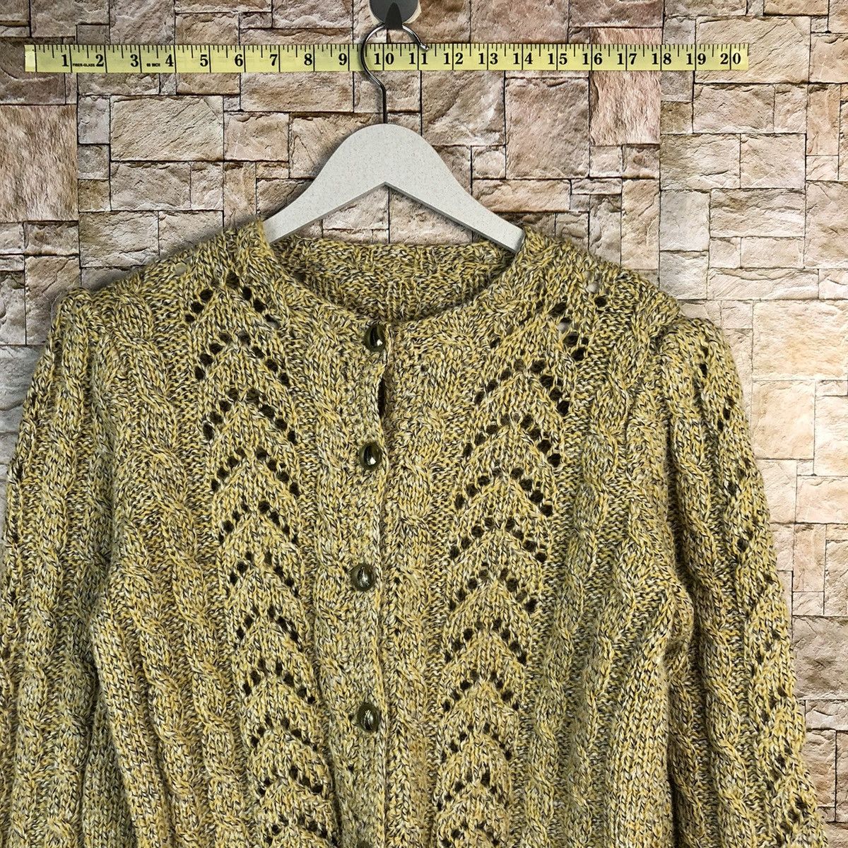 Homespun Knitwear × Japanese Brand Japan Yellow crochet Knitwear vintage #A1067 Size S / US 4 / IT 40 - 5 Thumbnail
