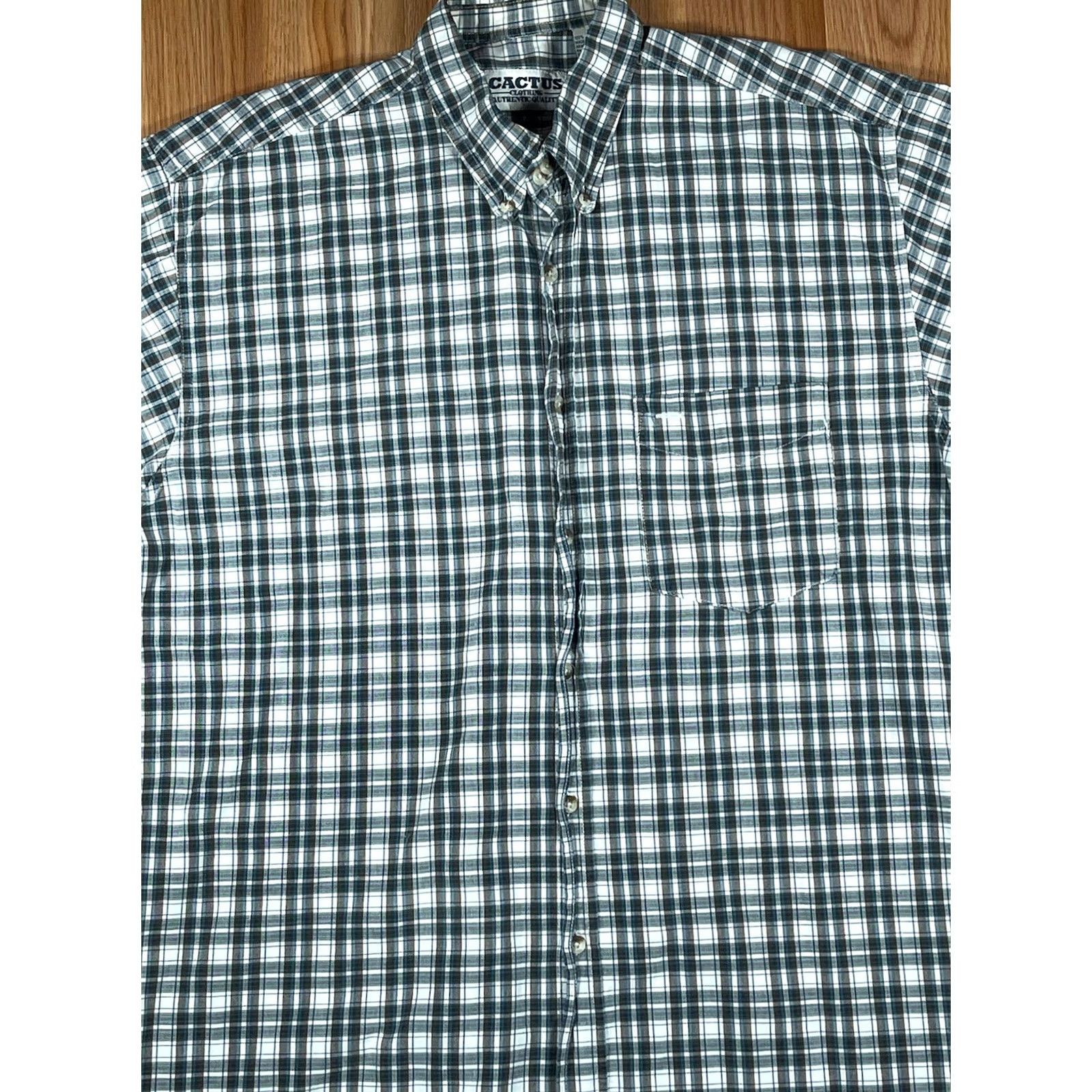 Vintage Cactus Clothing Shirt Men's Casual Button Down Short Sleeve Plaid Check Collared Button-Front L Size US L / EU 52-54 / 3 - 2 Thumbnail