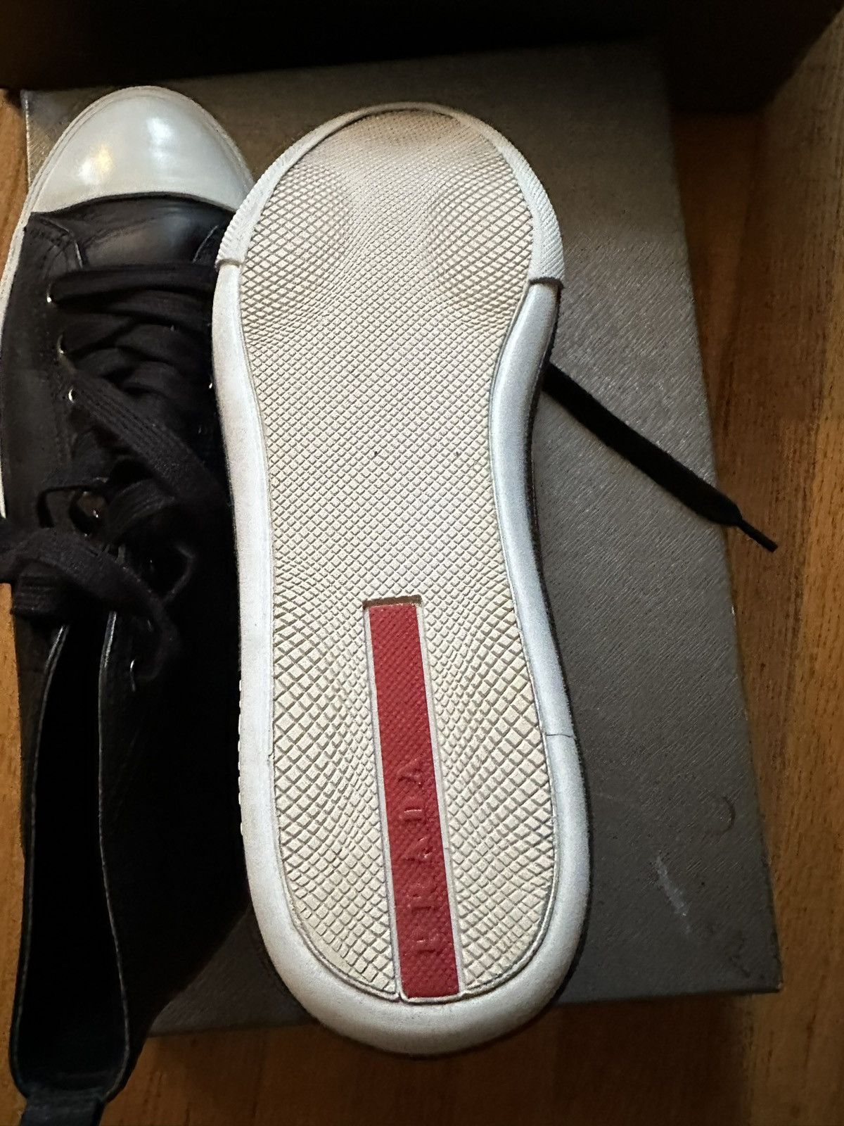 Prada PRADA Convers HIGH-TOP SNEAKERS BLACK WHITE Size 9 Usa Size US 7 / EU 40 - 3 Thumbnail