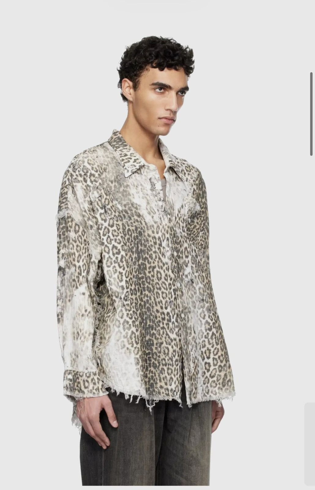 R13 Shredded Seam Drop Neck Shirt Leopard XS Size US XS / EU 42 / 0 - 2 Thumbnail