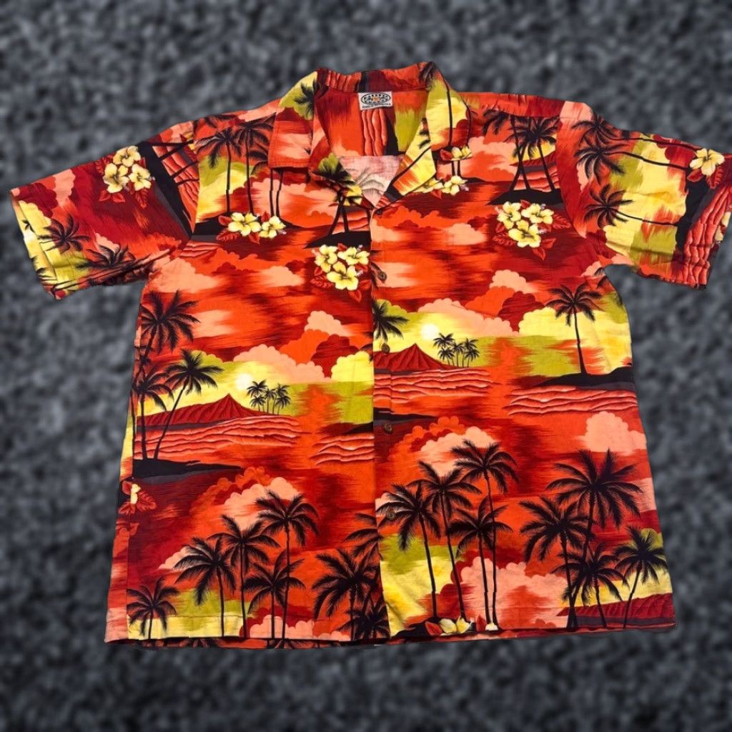 Men's Cotton Short Sleeve Vintage Button Down Shirt - Casual Hawaiian Beach Shirt