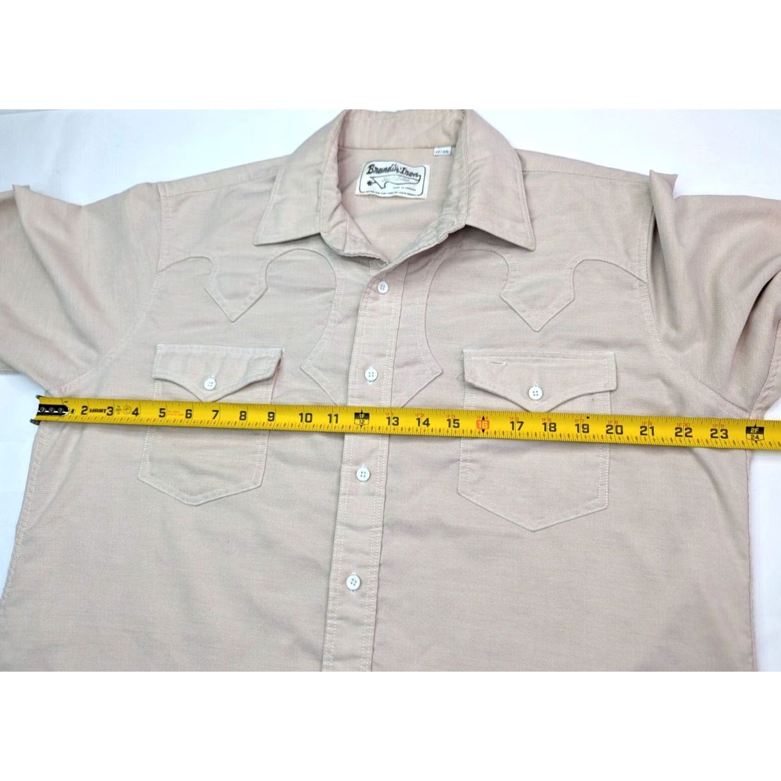 Denime Brandin' Iron Western Shirt Mens Long Sleeve Button-Up Denim Ivory Geometric Vintage Size US M / EU 48-50 / 2 - 5 Thumbnail