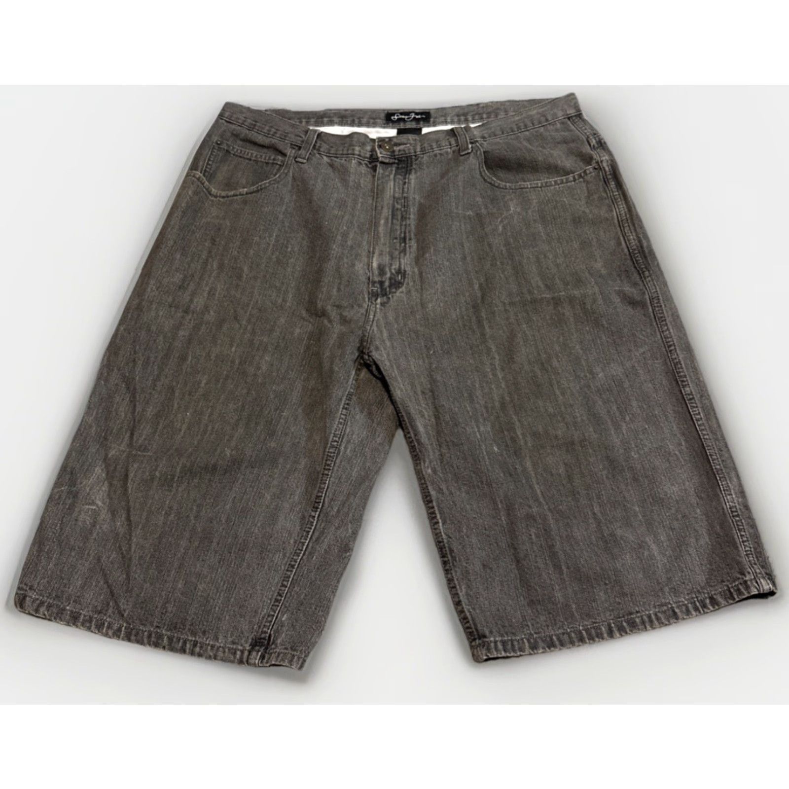 Sean John VINTAGE Sean John Gray Baggy Denim Bermuda Shorts 38 Men Mens Jeans Shorts 90s Style Size US 38 / EU 54 - 2 Thumbnail