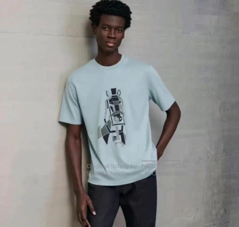 Hermes Hermes Men's short-sleeved t-shirt, light blue, three-dime Size US M / EU 48-50 / 2 - 3 Thumbnail