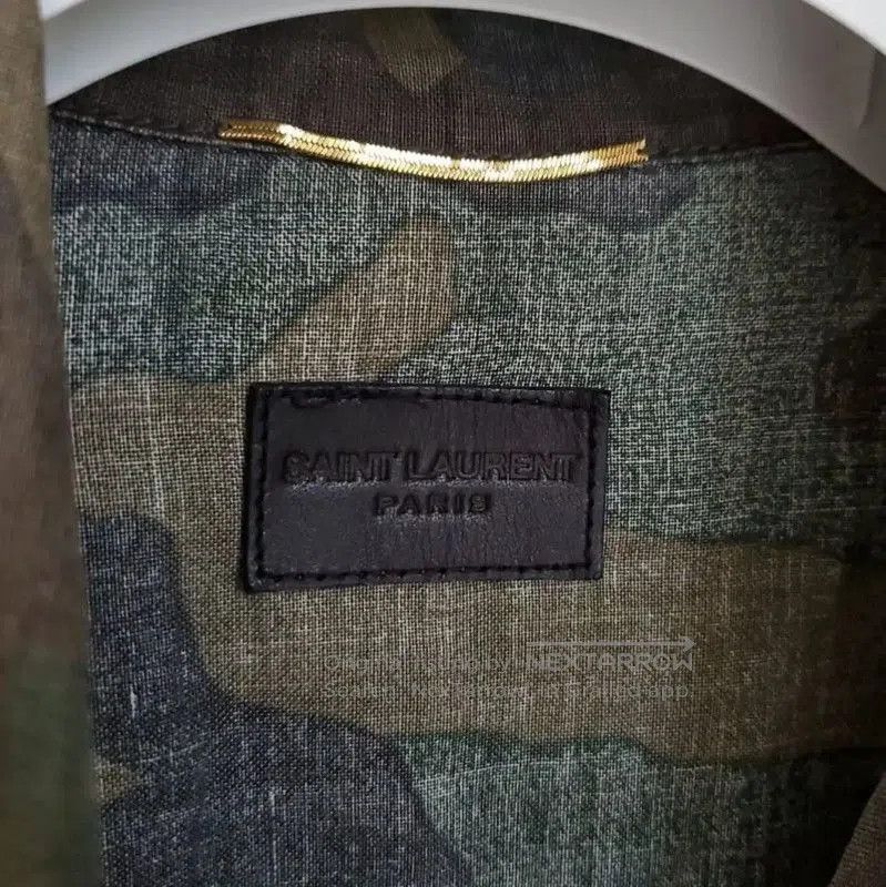Yves Saint Laurent YSL Army Green Linen Print Long Sleeve Shirt . Size M / US 6-8 / IT 42-44 - 5 Thumbnail