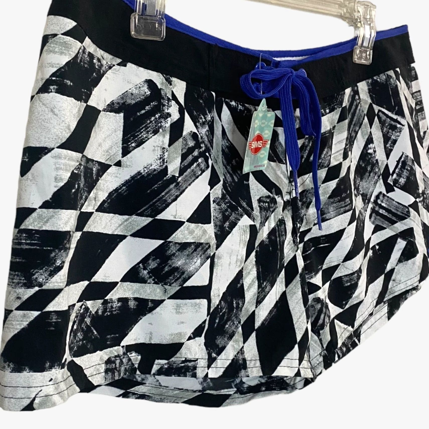 Swims Sims Swim Board Shorts Womens L Black White Geometric Print New Size 36" / US 14 / IT 50 - 4 Thumbnail