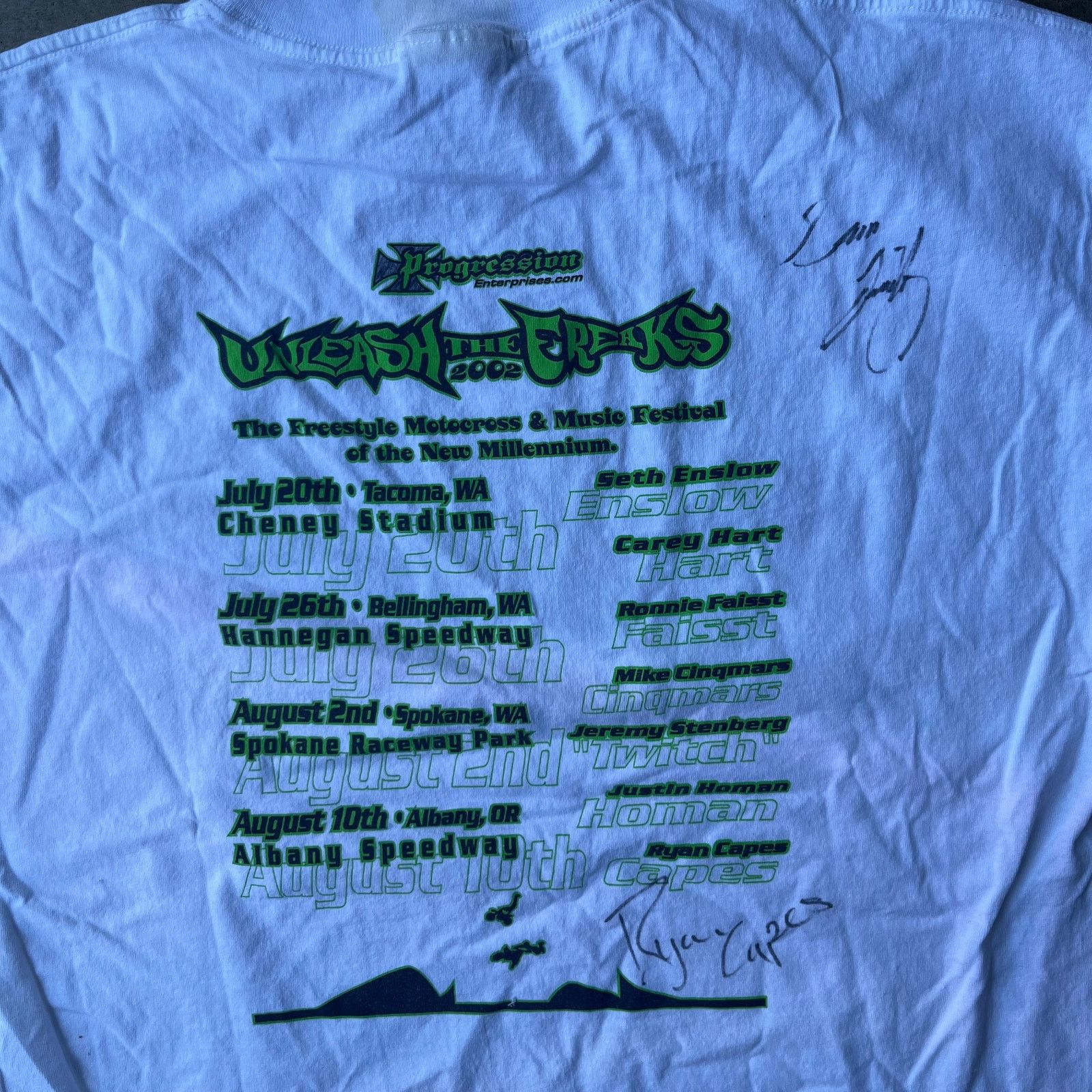 Vintage VINTAGE UNLEASH THE FREAKS 2002 SHIRT MOTOCROSS XL WHITE TEE Size US XL / EU 56 / 4 - 3 Thumbnail