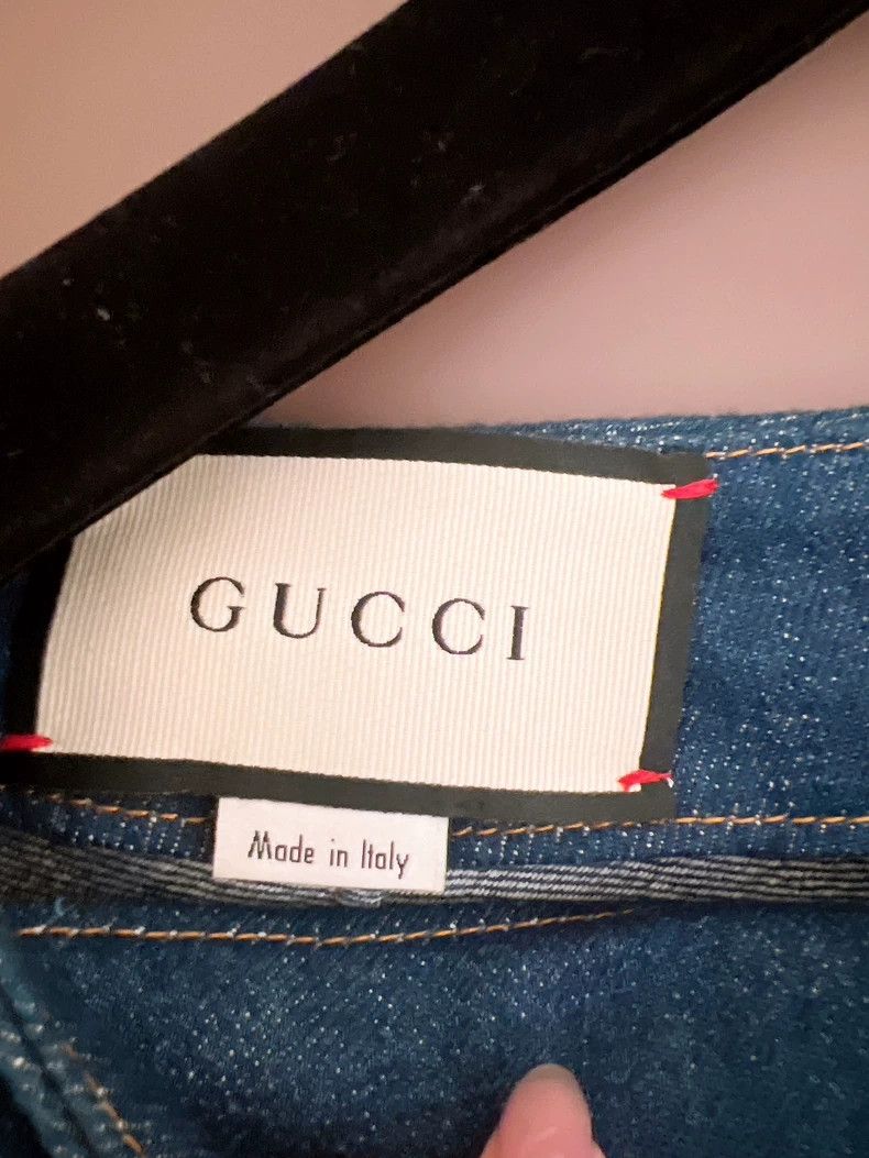 Gucci Gucci Small apple embroidery A-shaped denim skirt short ski Size 25" / US 0 / IT 36 - 7 Thumbnail