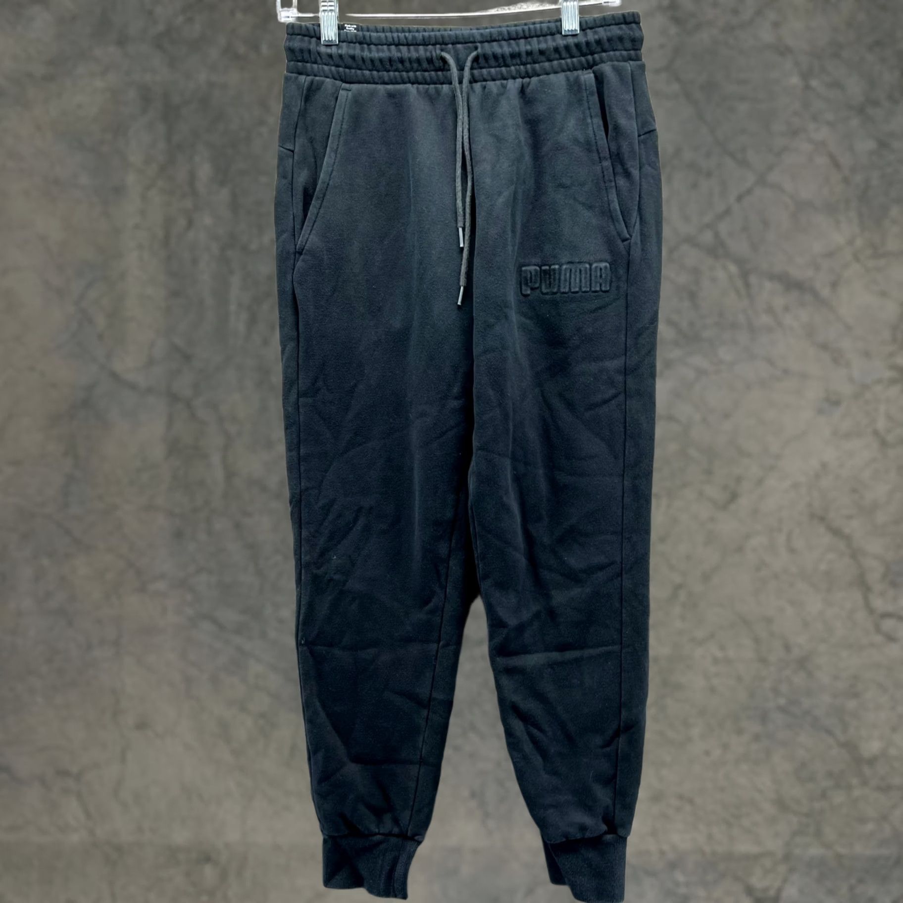 Puma Puma Jogger Mens Small Gray Athletic Sweatpants Fleece Drawstring Logo Tapered Size US 29 - 1 Thumbnail
