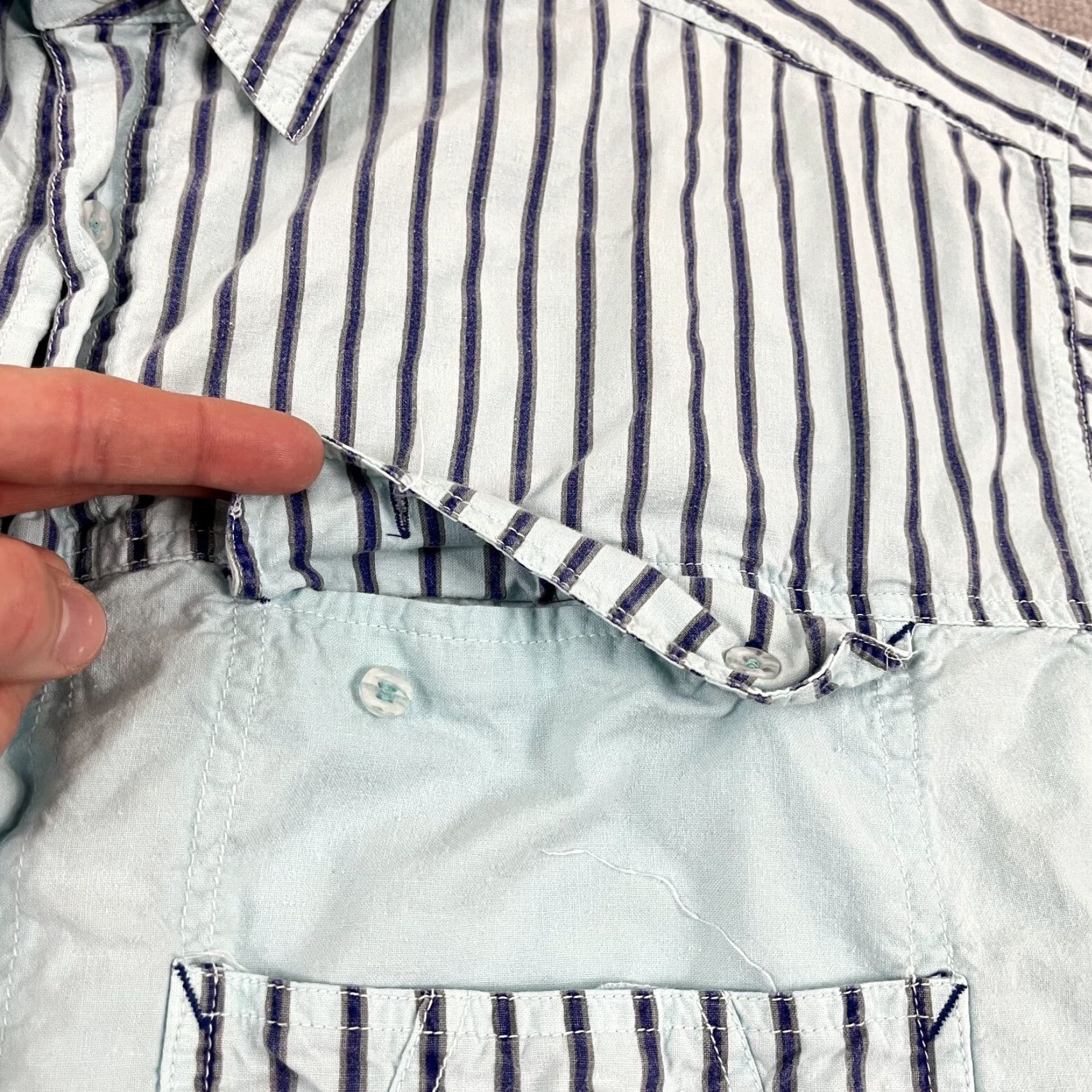 Bugle Boy VINTAGE Bugle Boy Shirt Mens XL Blue Striped Button-Up Regular 90s Casual Workwear Mens Size US XL / EU 56 / 4 - 5 Thumbnail