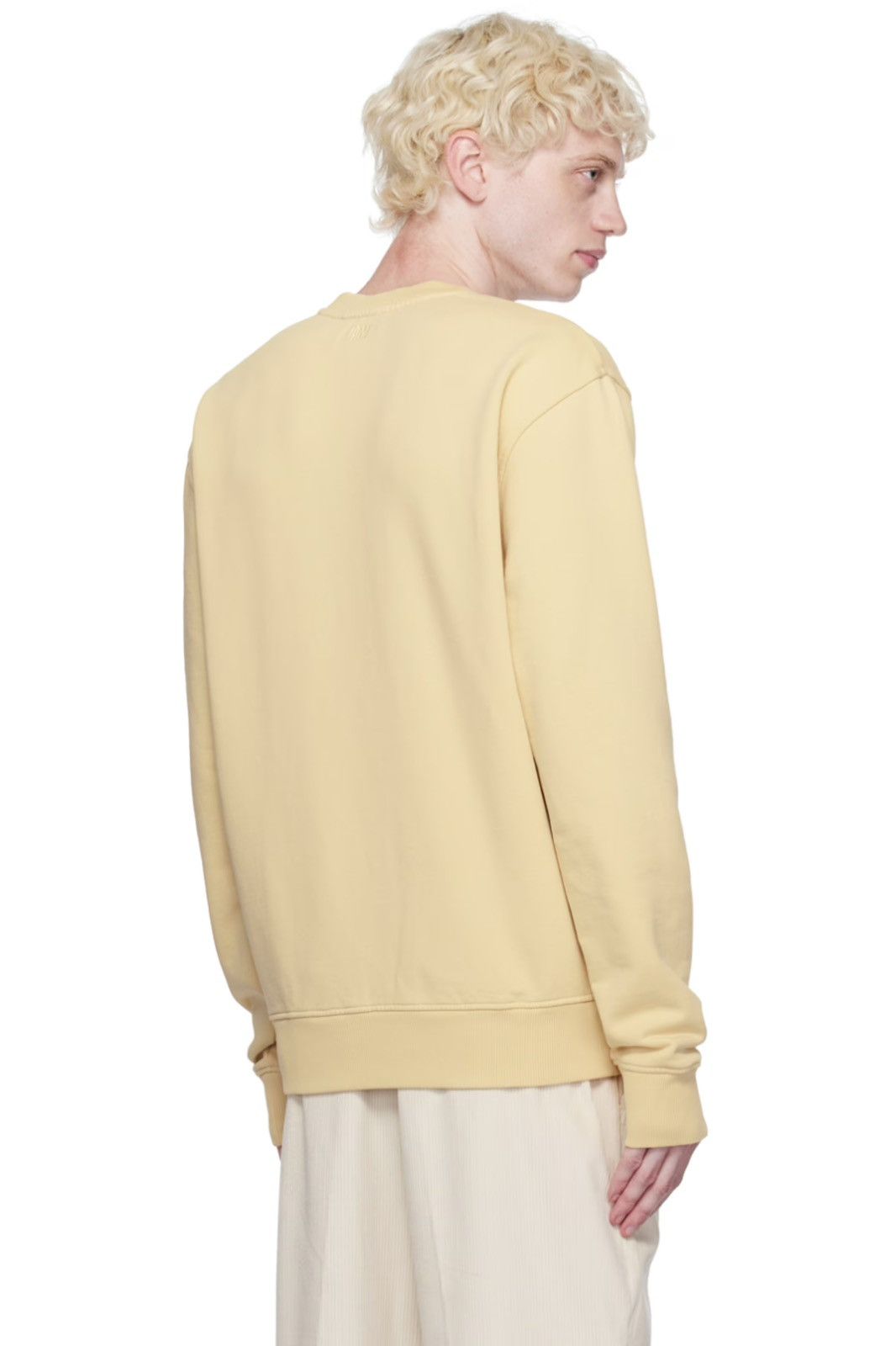 AMI NEW L Beige Vanilla Ami de Cœur Logo Classic Sweat-shirt Size US L / EU 52-54 / 3 - 3 Thumbnail