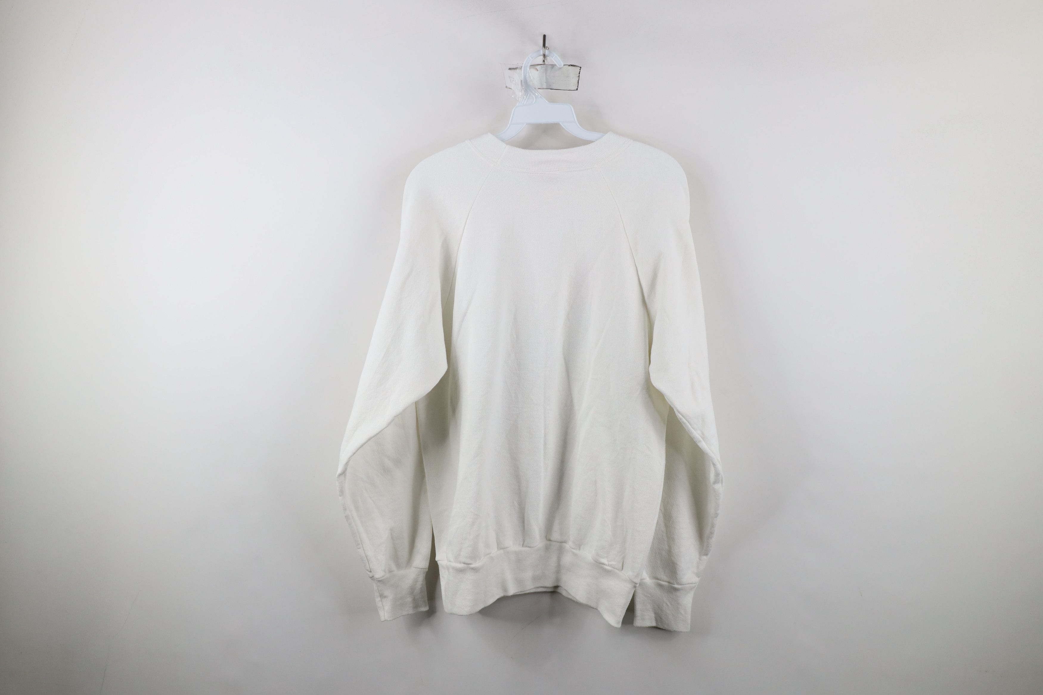 Vintage Vtg 90s Streetwear Dog Flower Crewneck Sweatshirt White USA Size L / US 10 / IT 46 - 9 Thumbnail