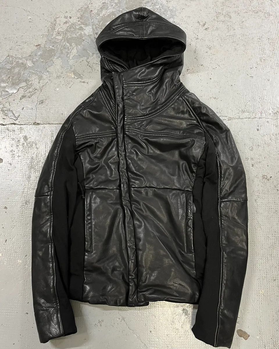 Emporio Armani FW2012 Emporio Armani Ninja Asymmetrical Leather Hooded Jacket Size US M / EU 48-50 / 2 - 4 Thumbnail