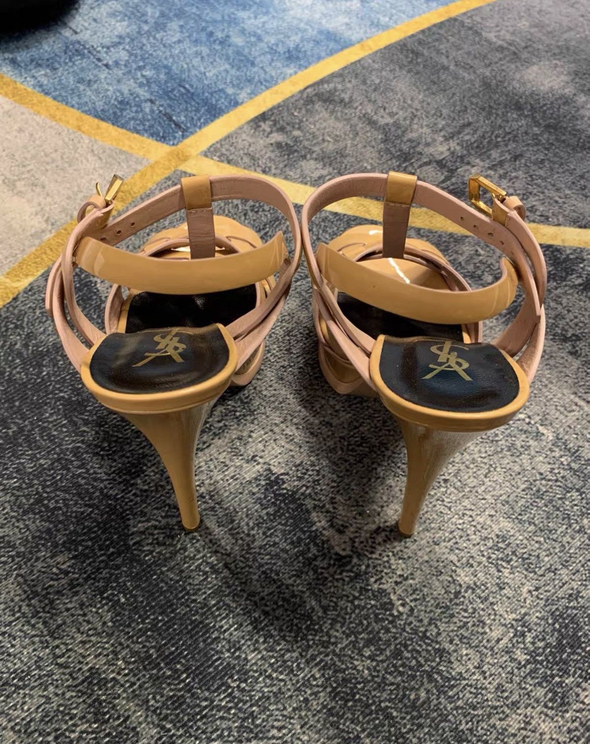 Yves Saint Laurent YSL Leather One-Strap High Heel Sandals J42 Size US 8 / IT 38 - 3 Thumbnail