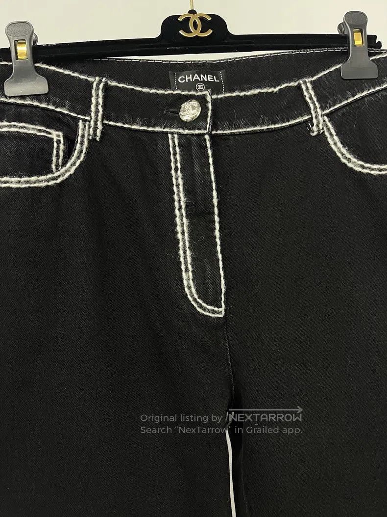 Chanel Chanel 24N black white-bordered jeans Size 28" / US 6 / IT 42 - 3 Thumbnail