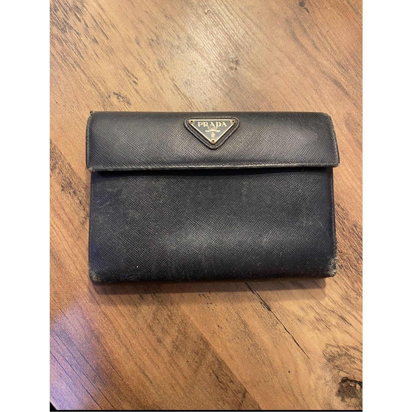 Prada PRADA Compact Wallet Nero Saffiano Triangle Size ONE SIZE - 1 Thumbnail