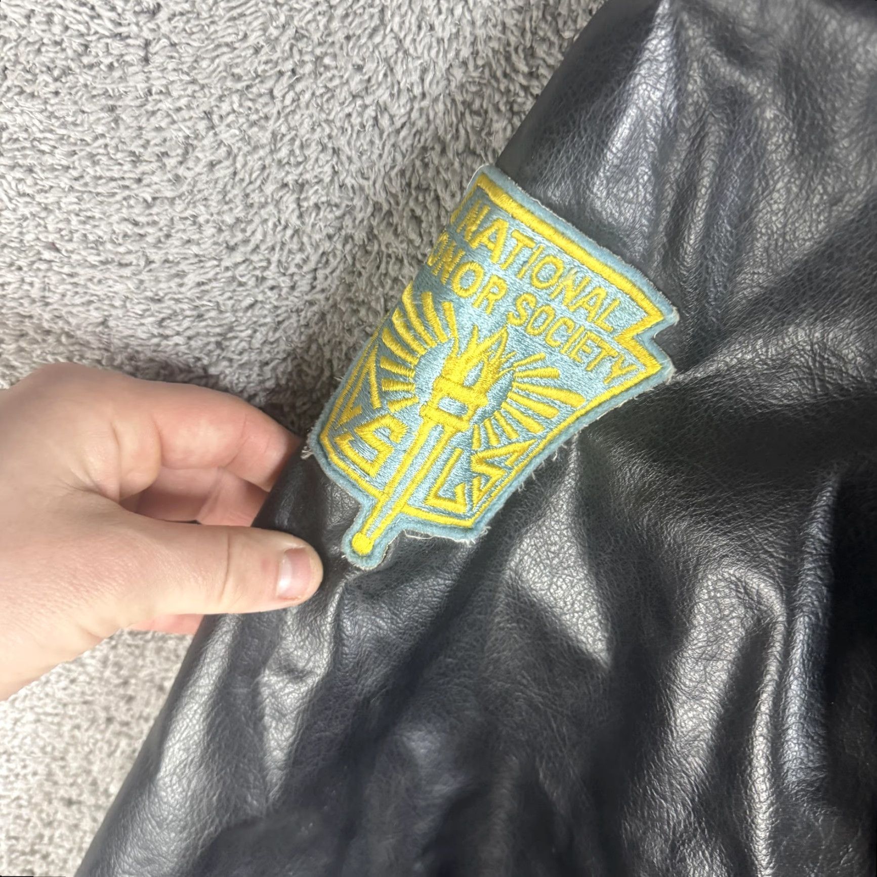 Vintage VINTAGE Teens Small Black Wool Leather Band UIL 70s Letterman Varsity Jacket Size US S / EU 44-46 / 1 - 2 Thumbnail