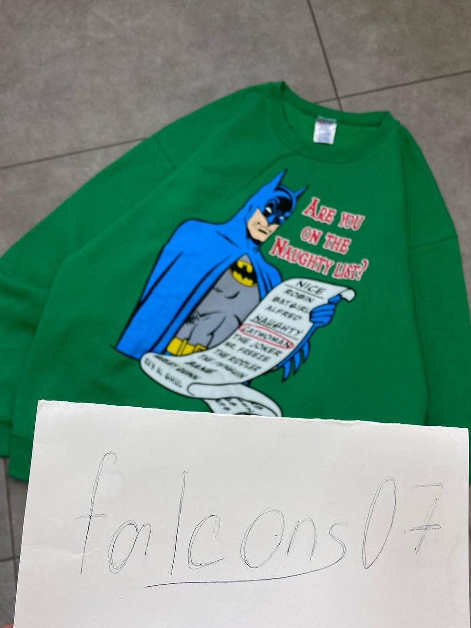 DC Comics Vintage DC Comics Batman Naughty list 2000s Promo Sweatshirt Size US XL / EU 56 / 4 - 3 Thumbnail
