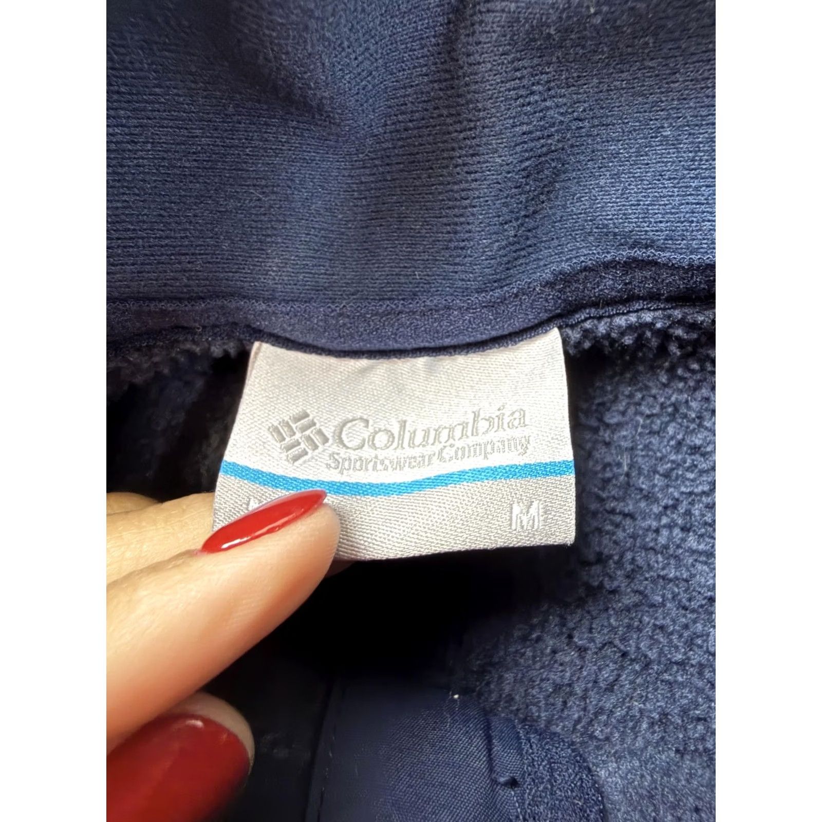 Layer 8 Columbia Jacket Womens Medium Blue Fleece Full Zip Pockets Outdoor Hiking Layer Size M / US 6-8 / IT 42-44 - 5 Thumbnail